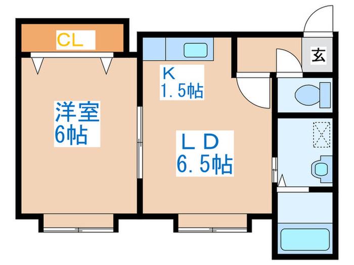 カーサシオン(1LDK/1階)の間取り写真