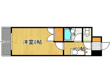 カーナ西田(1K/6階)の間取り写真