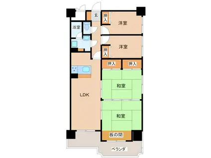サンロイヤル鳥栖壱番館(4LDK/10階)の間取り写真