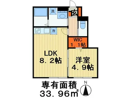 ボナールKAZU(1LDK/1階)の間取り写真