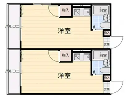グリーンハイツ草津II(ワンルーム/3階)の間取り写真