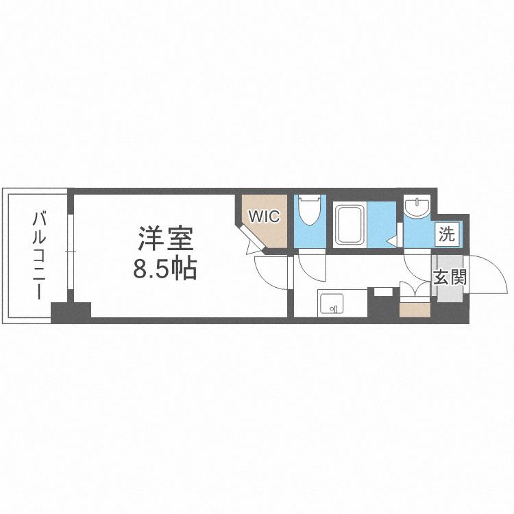JPレジデンス大阪城東IV(1K/4階)の間取り写真