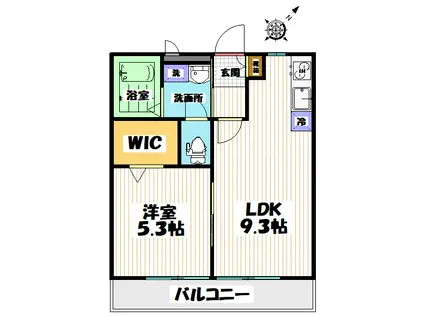 ハイツHATSU(1LDK/1階)の間取り写真