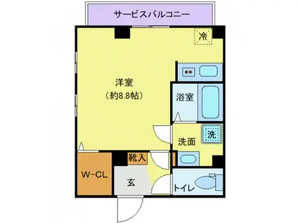 レピュア大島レジデンス(ワンルーム/2階)の間取り写真
