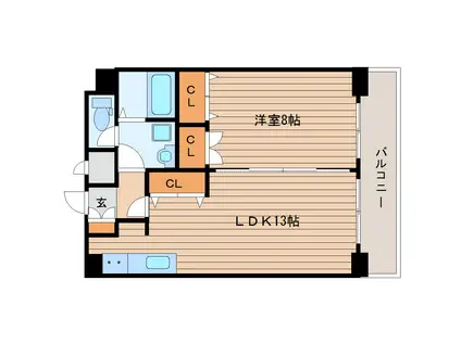 RENATO広瀬通(1LDK/4階)の間取り写真
