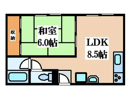 ダイワ高井田ビル(1LDK/4階)の間取り写真
