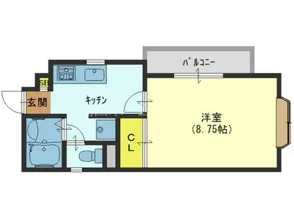 リジェール(1K/2階)の間取り写真