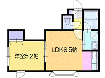 フォーサイトカレッジ(1LDK/1階)の間取り写真