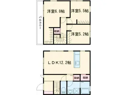 リーブルファイン諏訪野(3LDK/1階)の間取り写真