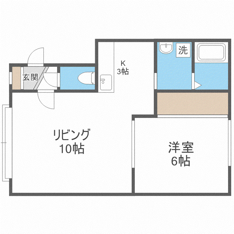 アベイユ35(1LDK/1階)の間取り写真