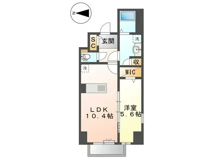 RIO GRANDE名駅(1LDK/8階)の間取り写真