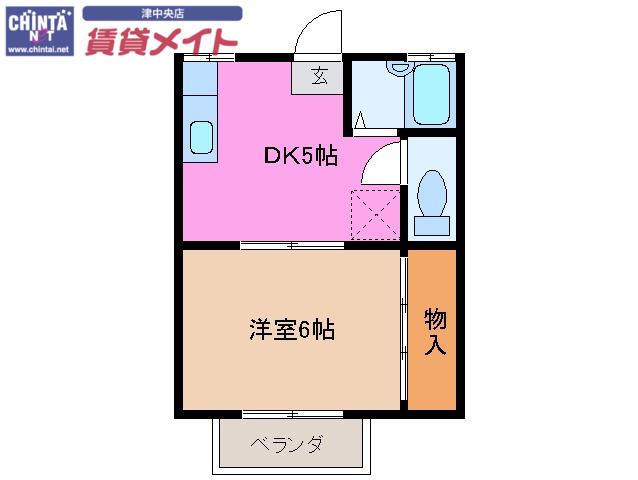 フィルハイツ(1DK/2階)の間取り写真