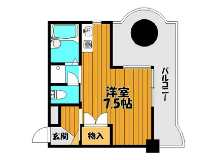 ロイヤルプラザ郡山(1K/6階)の間取り写真