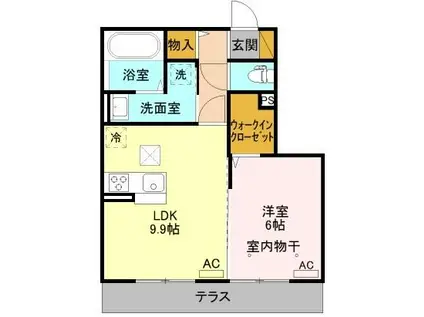 ヴィーナスヴィレッジ(1LDK/2階)の間取り写真