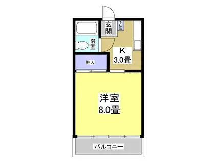 ロイヤル中泉(1K/2階)の間取り写真