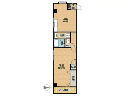 山崎ビル(1LDK/2階)の間取り写真