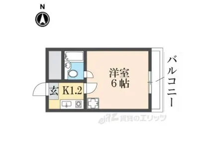 ロイヤル高田(1K/2階)の間取り写真