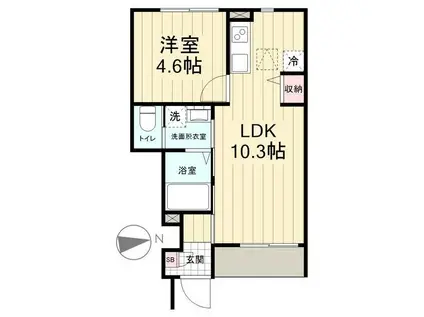 アヴァンス(1LDK/1階)の間取り写真