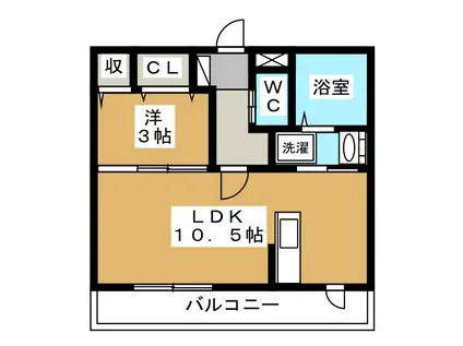 レセンテ ノワ(1LDK/3階)の間取り写真