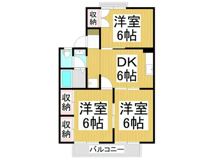 開沖ライブタウンC(3DK/2階)の間取り写真