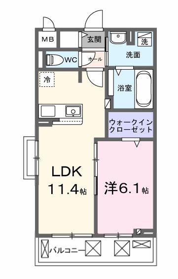 エタン・ロッシ(1LDK/3階)の間取り写真