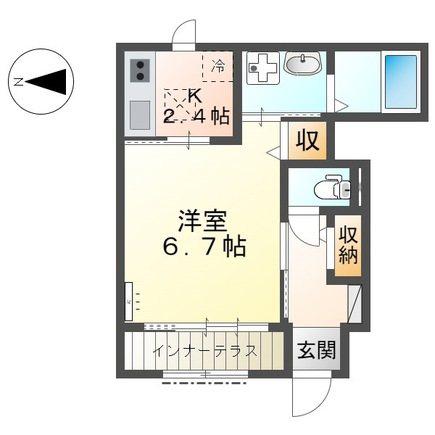 MSレジデンスHIMEJI(1K/1階)の間取り写真