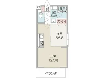 ボア・ソルテ(1LDK/2階)の間取り写真