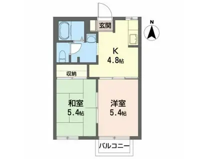 グレースA(2K/2階)の間取り写真