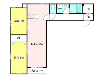 GRANMIORE(2LDK/2階)の間取り写真