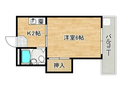 メルビル(1K/2階)の間取り写真