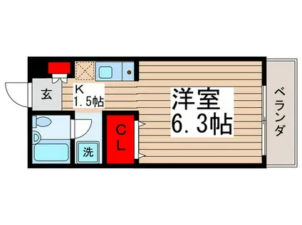 ハイツファインブルー(1K/1階)の間取り写真