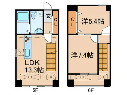 OHANA248(2LDK/5階)の間取り写真