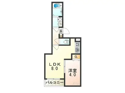 H-MAISON住吉II(1LDK/1階)の間取り写真