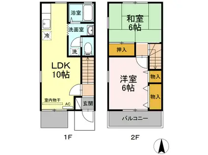 ドムール・エイト(2LDK/1階)の間取り写真