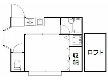 ハイムチェリー(1K/1階)の間取り写真
