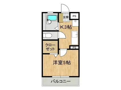 メゾンプチパレ(1K/3階)の間取り写真