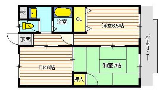 マンションサエイ(2DK/3階)の間取り写真