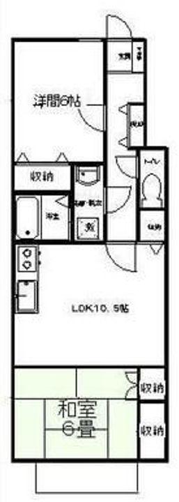 プランドール(2LDK/1階)の間取り写真