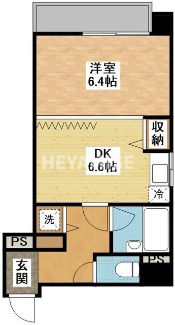 クオーレ鍛冶屋町(1DK/5階)の間取り写真