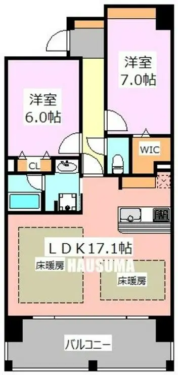 ロイヤルパークス新田 6階階 間取り