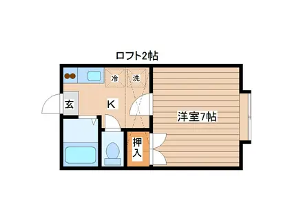 チェリーコーポIII(1K/2階)の間取り写真