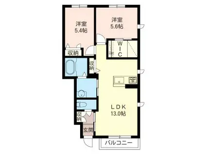 エトワールC(2LDK/1階)の間取り写真