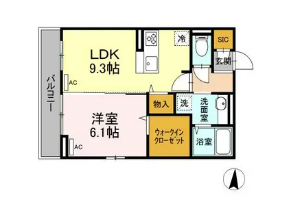 MAISOND ERABLE(1LDK/2階)の間取り写真