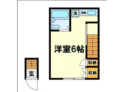 京王線 調布駅 徒歩7分 2階建 築55年(ワンルーム/2階)の間取り写真