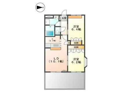サンシャイン2号館(2LDK/1階)の間取り写真