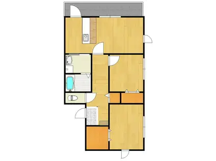 ウィンド・ヒル・II棟(2LDK/1階)の間取り写真