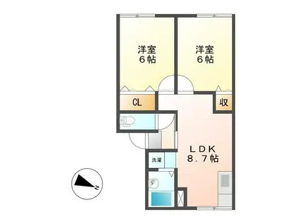 サンコーポアッチ(2LDK/1階)の間取り写真