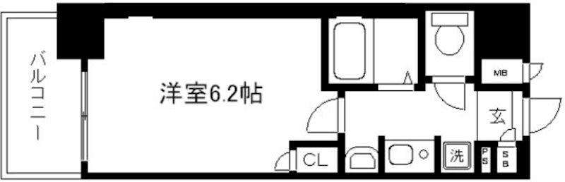 エステムコート御所南II(1K/7階)の間取り写真