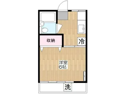 ハイツミヤタ(1K/2階)の間取り写真