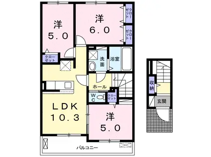 グラン・アーブルVII(3LDK/2階)の間取り写真